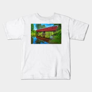 Sawyers Crossing Covered Bridge Kids T-Shirt